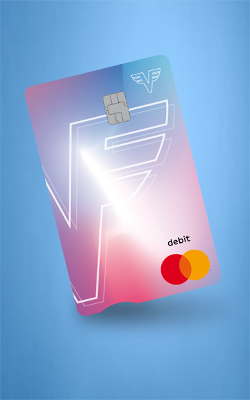Volksbank Debit Mastercard in Rosa-Blau